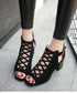 Cross Lace Open Toe Sandals