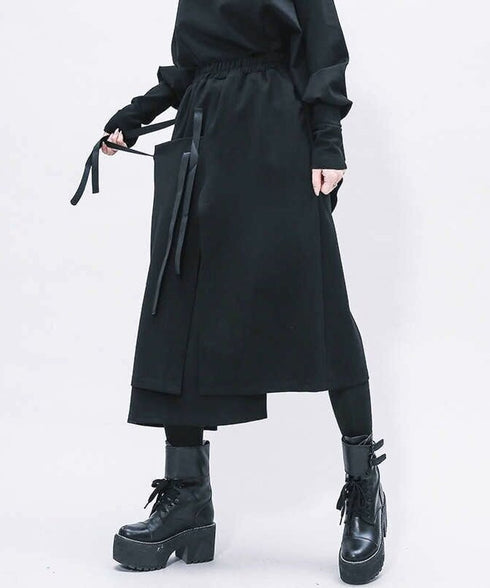 Strap Layer Midi Skirt