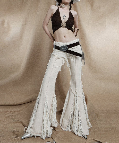 Untrimmed Bootcut Pants