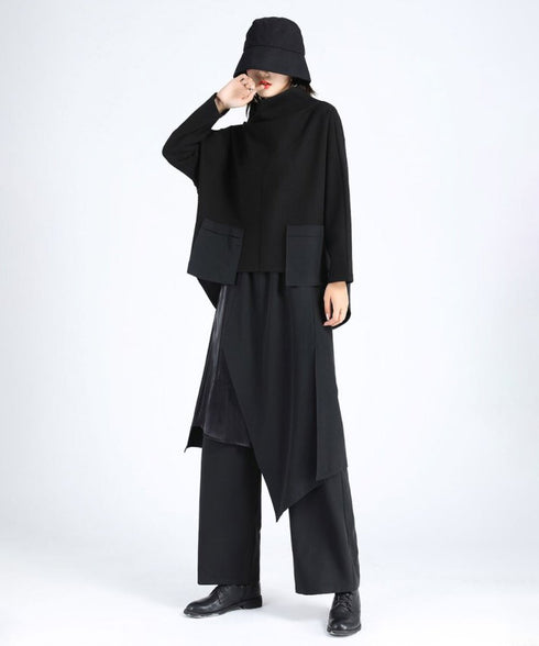 Draped Faux Two-piece Pants