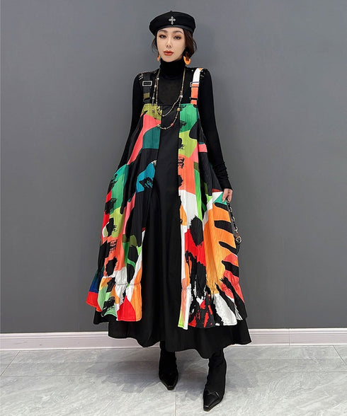 Blur Strap Belt Dress