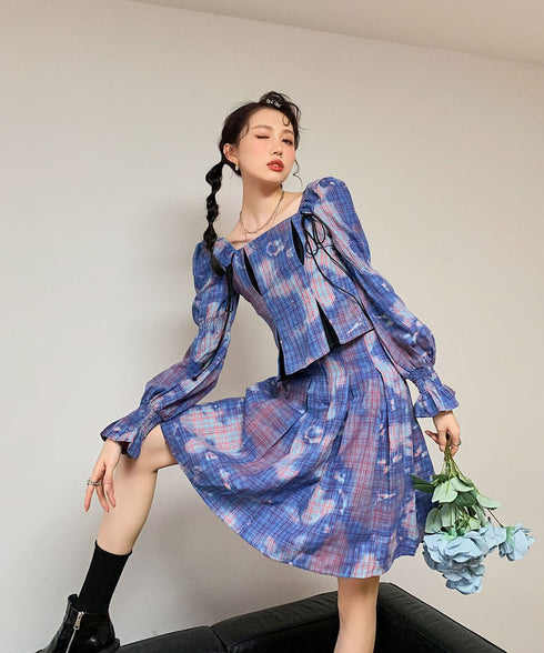 Puff Sleeve Top & Skirt Co-ord