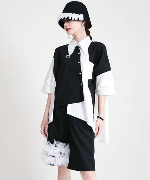 Bicolor Asymmetry Shirt