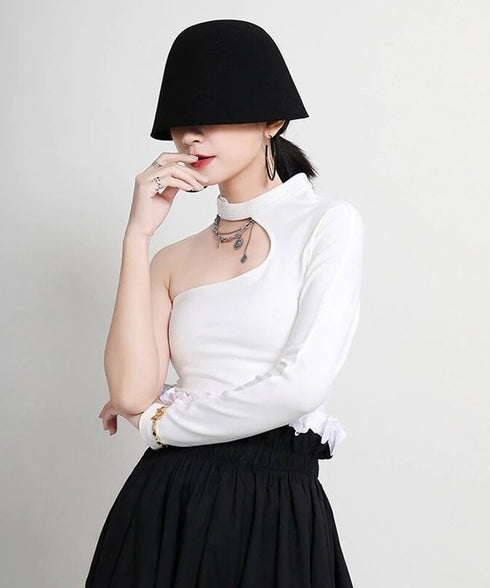 Cut-out One-shoulder Top