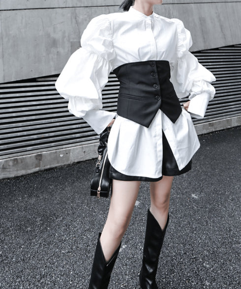 Volume Sleeve Oversized Shirt