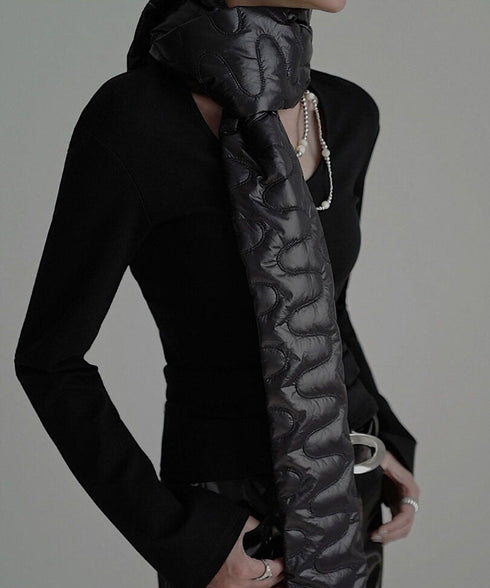 Quilted Sculpted Puffer Scarf