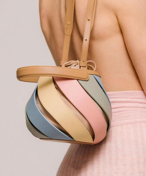 Cylindrical Contrast Color Bag