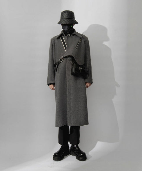 Layered Zip Long Coat