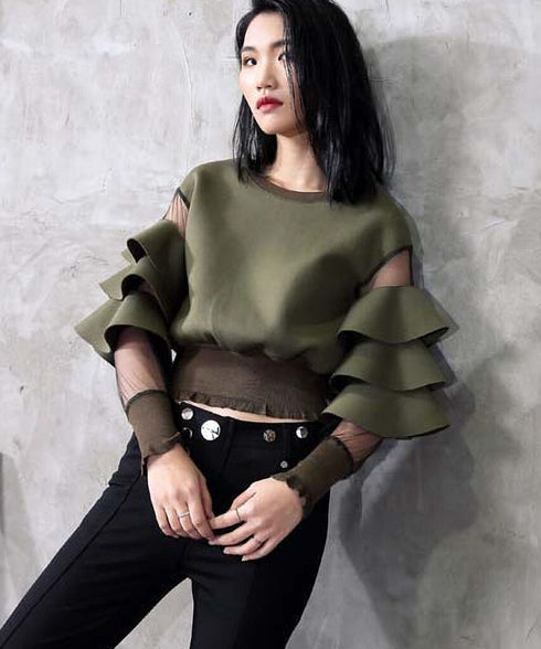 Mesh Sleeve Top