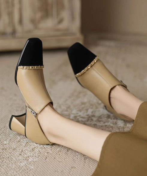 Bicolor Chain Booties