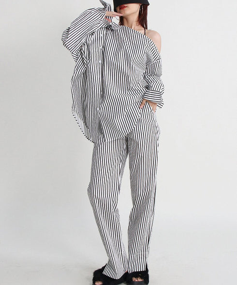 Stripe Shirt&Pants Co-ord