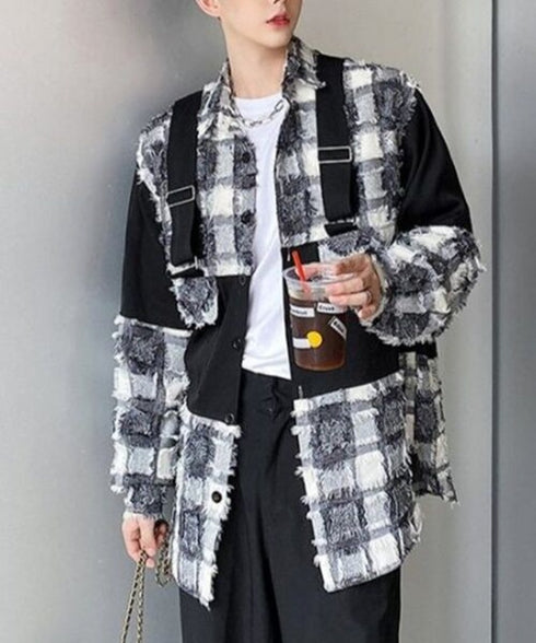 Fringe Check Combination Jacket