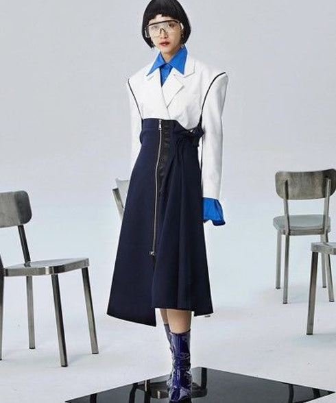 Zip Wrap Flare Skirt