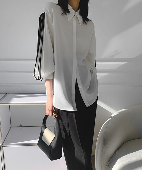 Pleated Sleeve Blouse