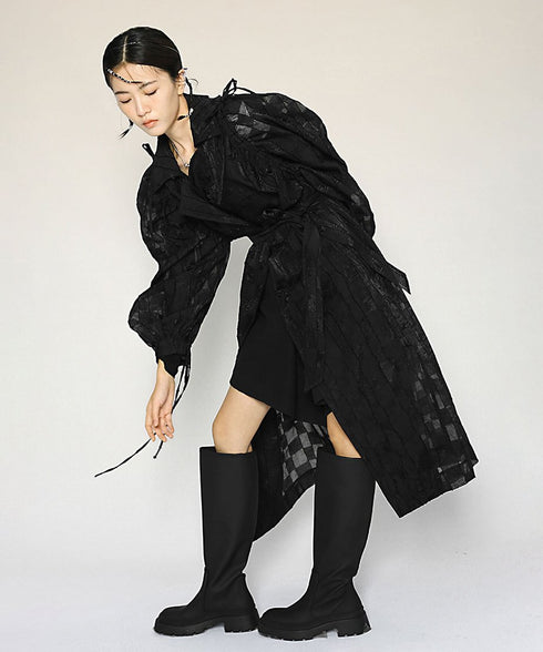 Sheer Check Long Coat