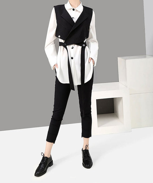 Long Cuff Blouse & Vest