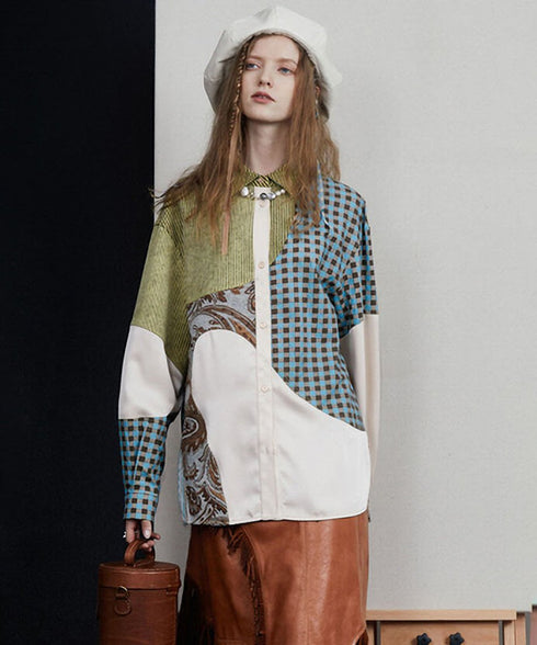 Patchwork Pattern Mix Shirt