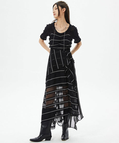 U-neck See-through Top