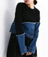 Denim Switching Sweatshirt