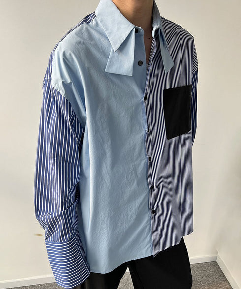 Stripe Blocking Shirt