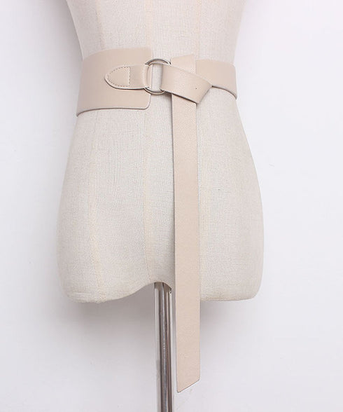 soft leather wide waist belt