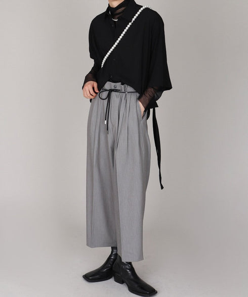 String Belt Wide Pants