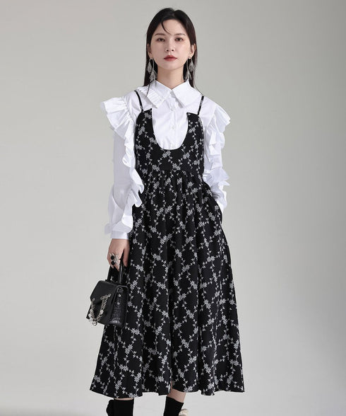 Floral Jacquard Camisole Dress