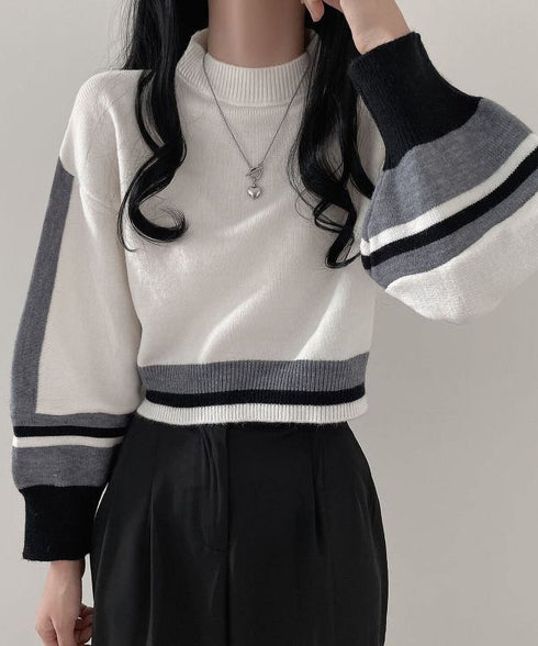Colorblock Knit Pullover