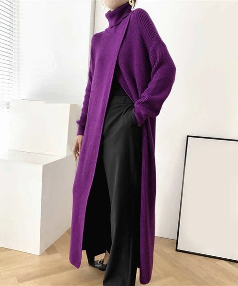 Long Knit Drape Sweater