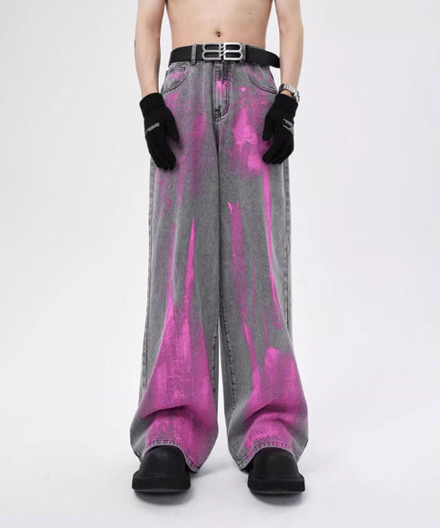 Paint Graphic Wide Denim