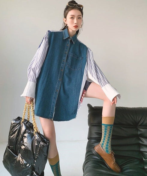 Striped Patchwork Blouse