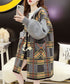 Plaid Patchwork Knit Hooded Jacket