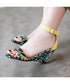 Tribal Pattern Wedge Sandals