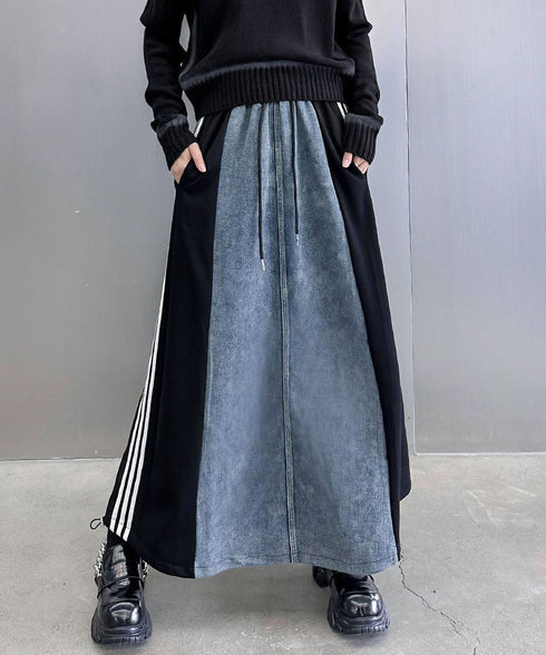 Side Line Denim Skirt