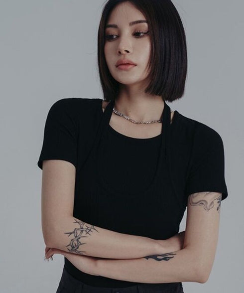 Strap Neck Fitted Top