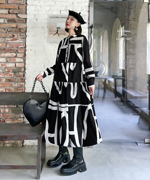 Graphic Pattern Maxi Dress