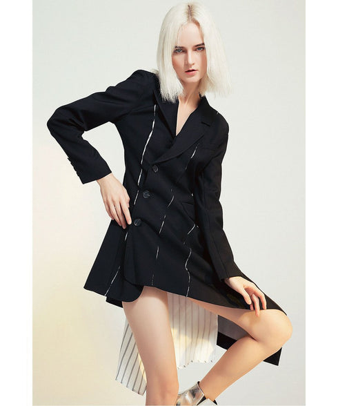 Pleated Panel Tailored Jacket