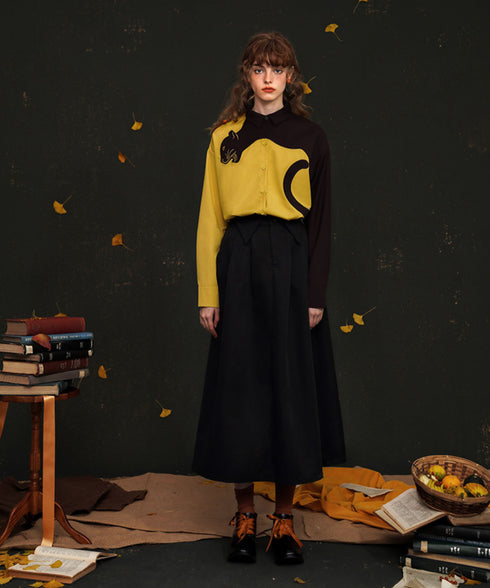 Black Panther Long Sleeve Blouse