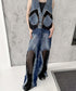 Mesh Denim Pants