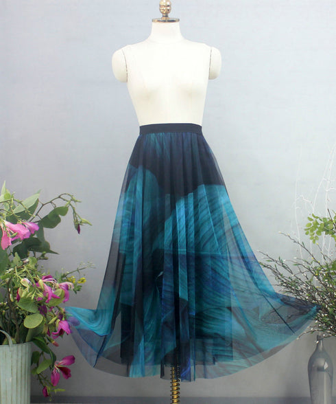 Tulle Layered Flare Skirt