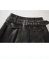 Box Pleat Faux Leather Skirt