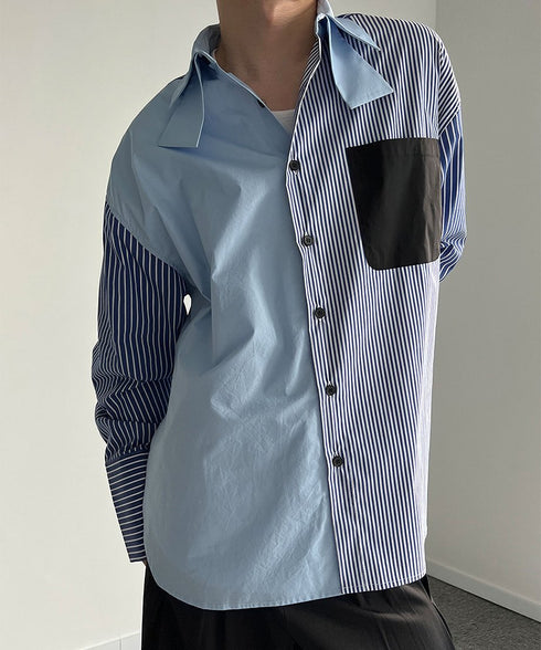 Stripe Blocking Shirt
