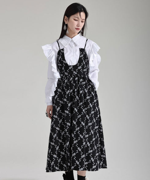 Floral Jacquard Camisole Dress