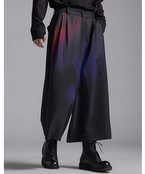Gradient Print Wide Pants