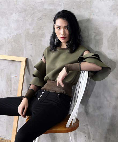 Mesh Sleeve Top