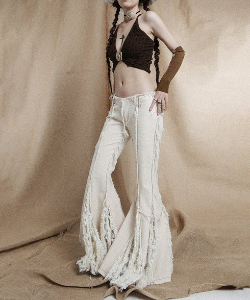 Untrimmed Bootcut Pants