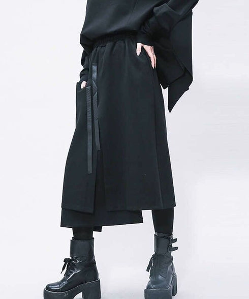 Strap Layer Midi Skirt