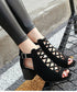 Cross Lace Open Toe Sandals