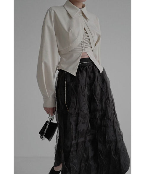 Round Tail Cropped Blouse