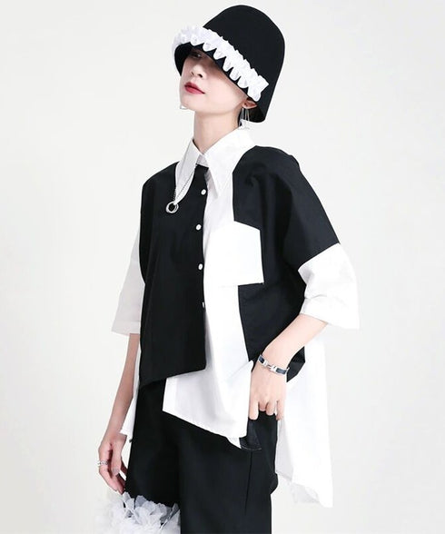 Bicolor Asymmetry Shirt